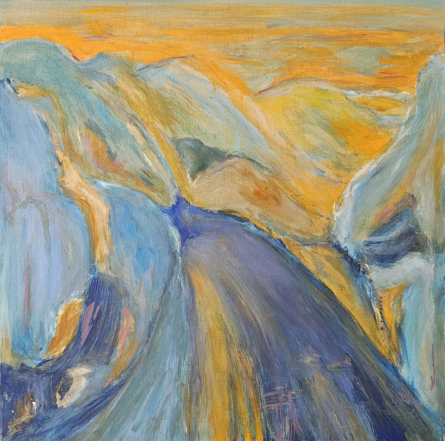 Le souffle du vent / Par delà les collines  / Douce mélodie Kaithya Huc Originalgemälde zu verkaufen
