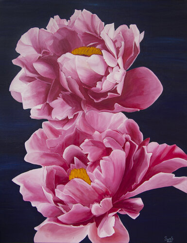 Love, Two peonies von Svetlana Saratova, Malerei kaufen auf Singulart