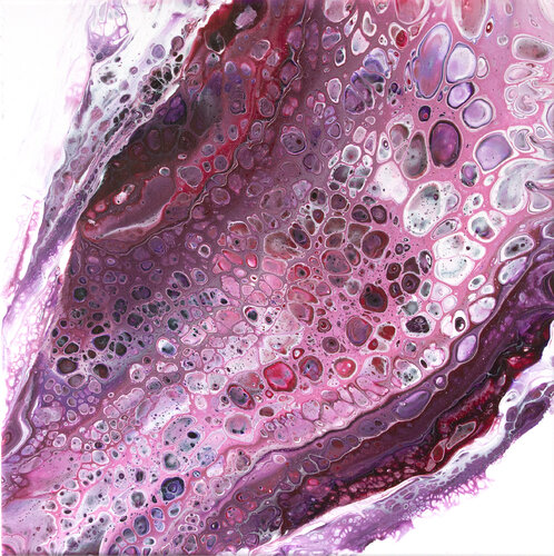 Pink bubbles Painting. FluidArt Svetlana Saratova