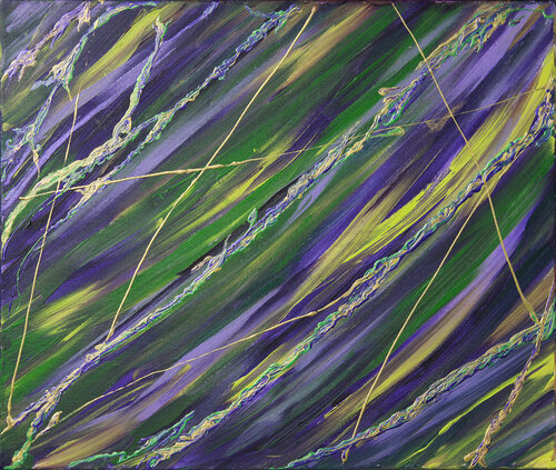 Lavender field. Abstraction. par Svetlana Saratova, Peinture en vente sur Singulart