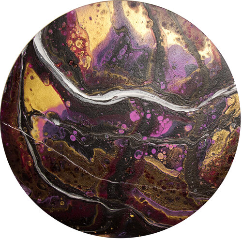 Burgundy abstraction with white stripe par Svetlana Saratova, Peinture en vente sur Singulart