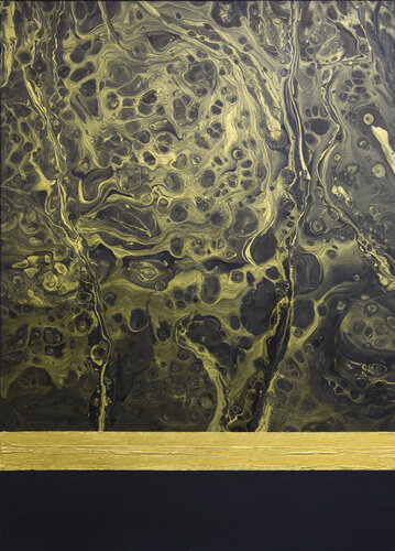 Black gold abstraction 1 von Svetlana Saratova, Malerei kaufen auf Singulart