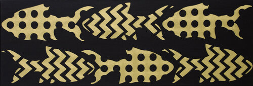 Goldfish on a black background. van Svetlana Saratova, Schilderij te koop op Singulart