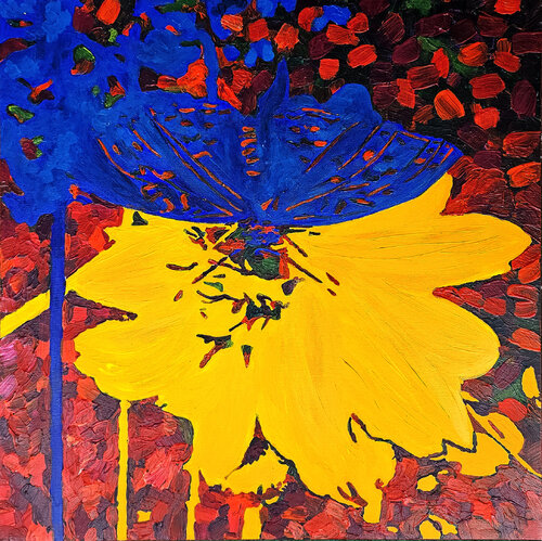 Blue butterfly on a yellow flower von Svetlana Saratova, Malerei kaufen auf Singulart