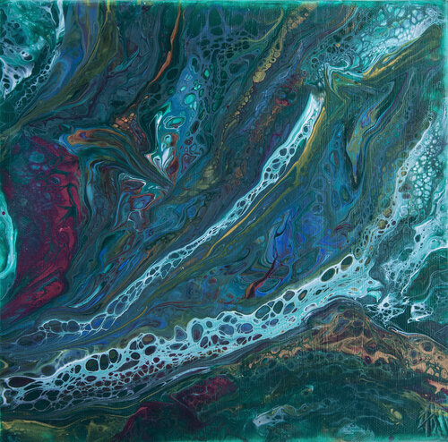 Turquoise abstraction. von Svetlana Saratova, Malerei kaufen auf Singulart