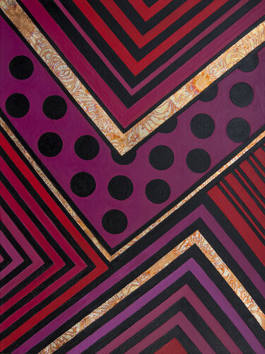 Graphics. Magenta-black-gold van Svetlana Saratova, Schilderij te koop op Singulart