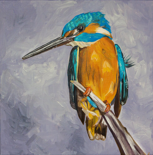 Bright bird on a branch. von Svetlana Saratova, Malerei kaufen auf Singulart