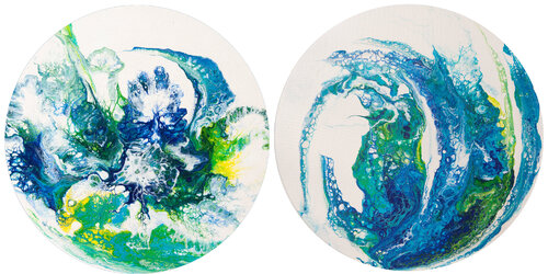 Waves abstract. Diptych. Svetlana Saratova