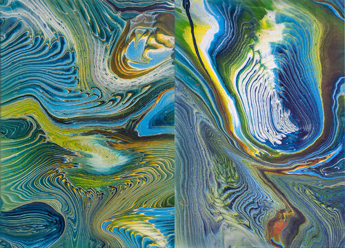 A view of planet Earth. Austraktion. Diptych. de Svetlana Saratova, Pintura a la venta en Singulart
