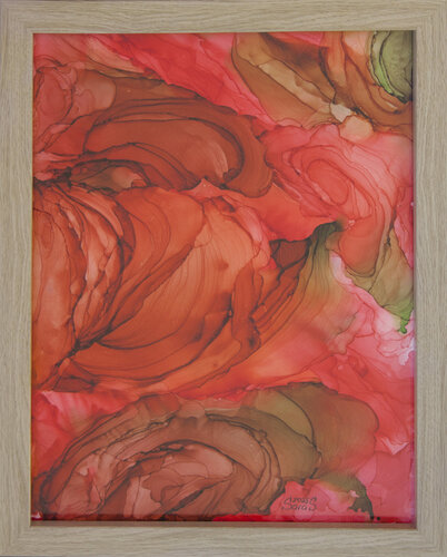 Red peony. Abstraction von Svetlana Saratova, Malerei kaufen auf Singulart