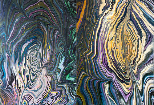 Colored overflows. Diptych. Abstraction. von Svetlana Saratova, Malerei kaufen auf Singulart