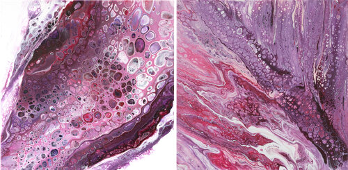 Pink Abstraction. Diptych. FluidArt. by Svetlana Saratova, 絵画 for Sale on Singulart