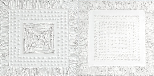 White Harmony. Diptych, abstraction. von Svetlana Saratova, Malerei kaufen auf Singulart