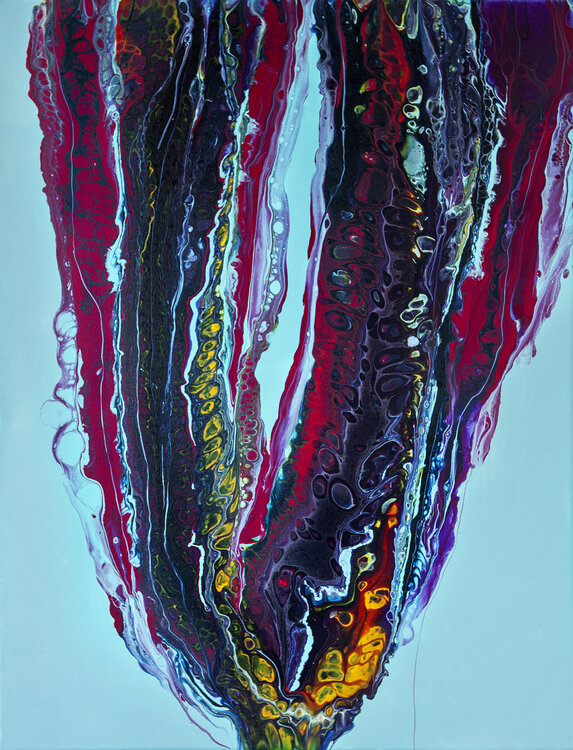 Colored loop on turquoise background Svetlana Saratova