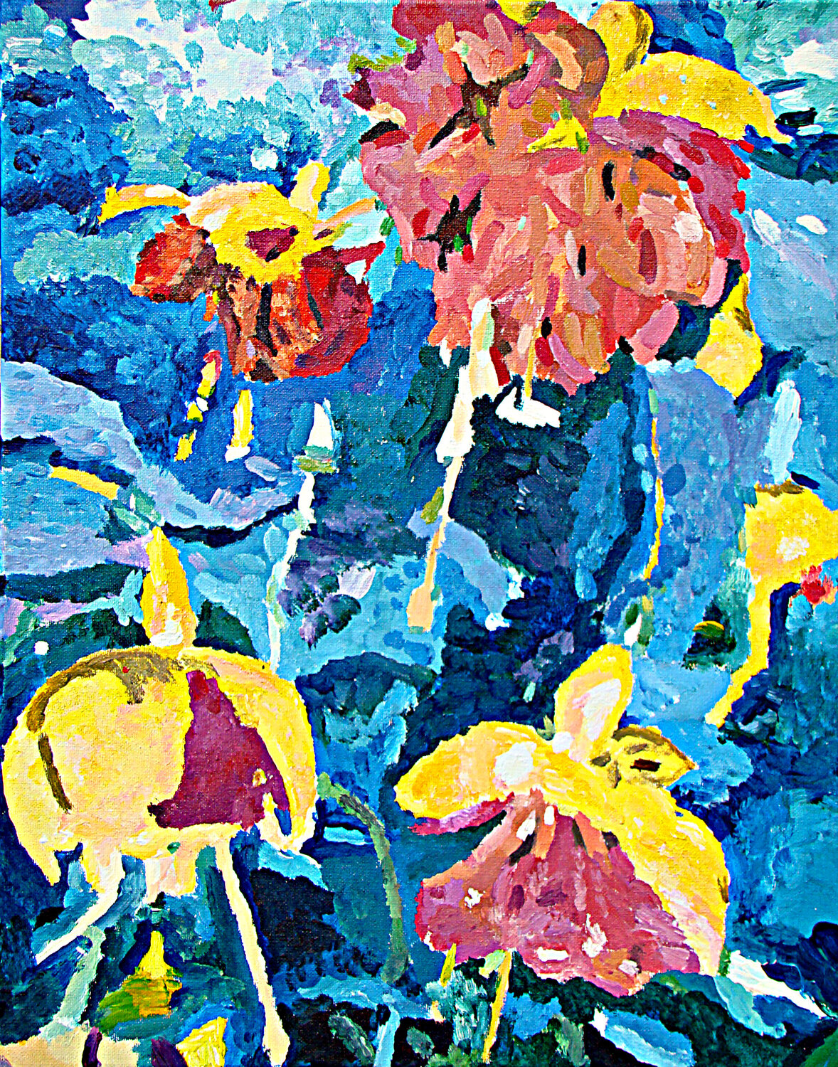 Fuchsia flowers Svetlana Saratova Originalgemälde zu verkaufen