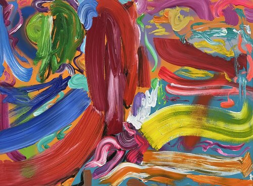 Climbing the Sacred Mountain de Pablo Contrisciani, Pintura a la venta en Singulart