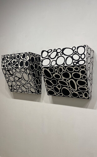 Ying - Yang -Pair Symmetrical Black & White III by Pablo Contrisciani, Painting for Sale on Singulart