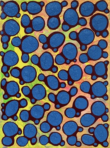 Ying Yang  Yellow Green - Maroon - Turquoise di Pablo Contrisciani, Pittura in vendita su Singulart