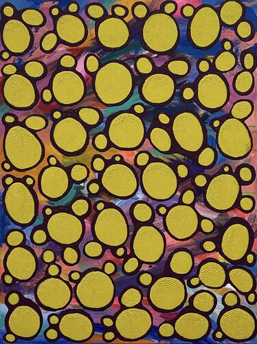 Ying Ying - Yang  -  Multicolor - Purple - Yellow di Pablo Contrisciani, Pittura in vendita su Singulart