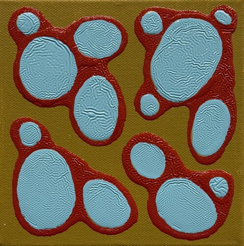 Small Ying - Yang - Purple - Orange - Green de Pablo Contrisciani, Pintura a la venta en Singulart