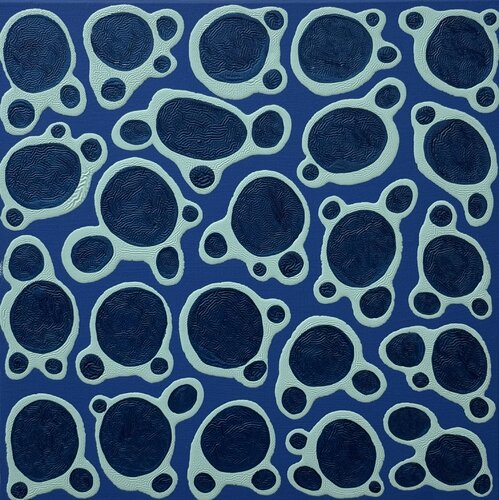 Ying - Yang - Cerulean Blue - Light Blue - Dark Blue by Pablo Contrisciani, 회화 for Sale on Singulart