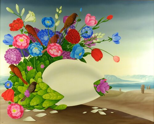 Das Blüten-Ei [2] by Siegbert Hahn, 회화 for Sale on Singulart