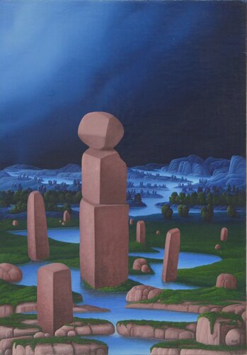 Stelen Landschaft [1] van Siegbert Hahn, Schilderij te koop op Singulart