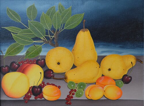 Stilleben mit Birnenzweig by Siegbert Hahn, 회화 for Sale on Singulart