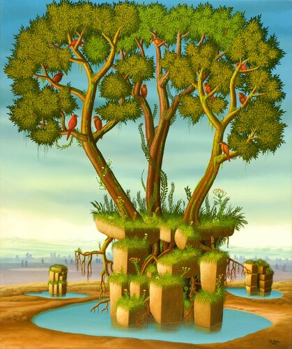 Drei Bäume von Siegbert Hahn, Malerei kaufen auf Singulart