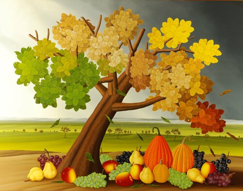 Unterm Herbstbaum von Siegbert Hahn, Malerei kaufen auf Singulart