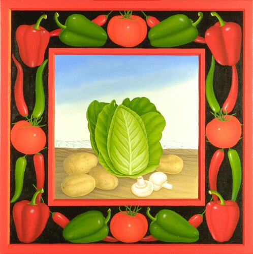 Rotes Stilleben mit Spitzkohl by Siegbert Hahn, 회화 for Sale on Singulart