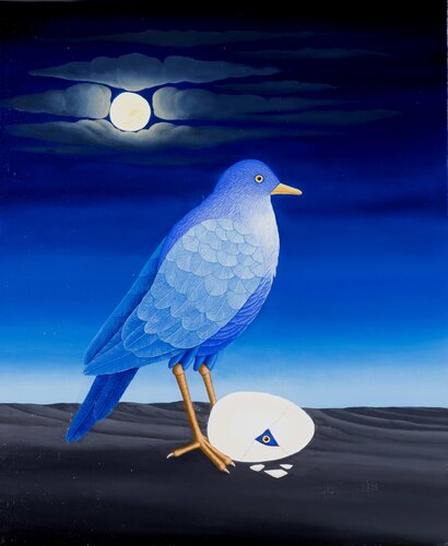 Der Mondvogel de Siegbert Hahn, Pintura a la venta en Singulart