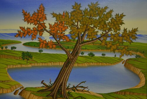 Am Fluß der Zeit di Siegbert Hahn, Pittura in vendita su Singulart