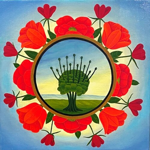 Die neugierigen Knospen by Siegbert Hahn, 회화 for Sale on Singulart