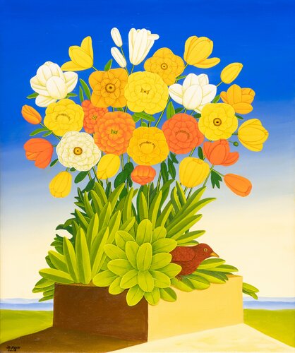 Geborgen in Blüten by Siegbert Hahn, 회화 for Sale on Singulart