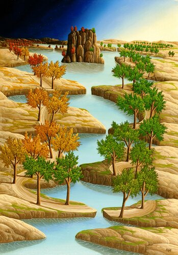 Das Rätsel des Weges van Siegbert Hahn, Schilderij te koop op Singulart