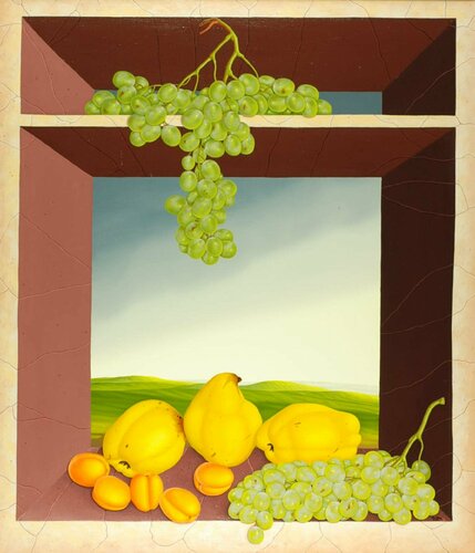 Stilleben mit drei Quitten von Siegbert Hahn, Malerei kaufen auf Singulart