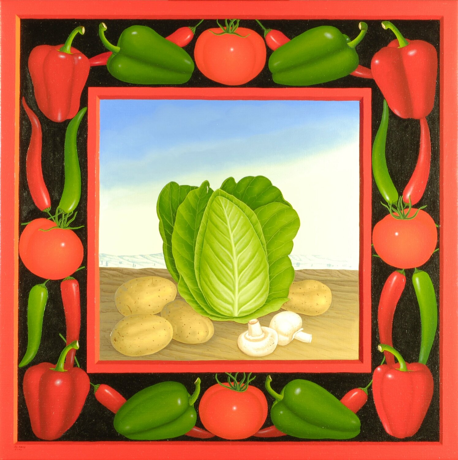 Rotes Stilleben mit Spitzkohl Siegbert Hahn