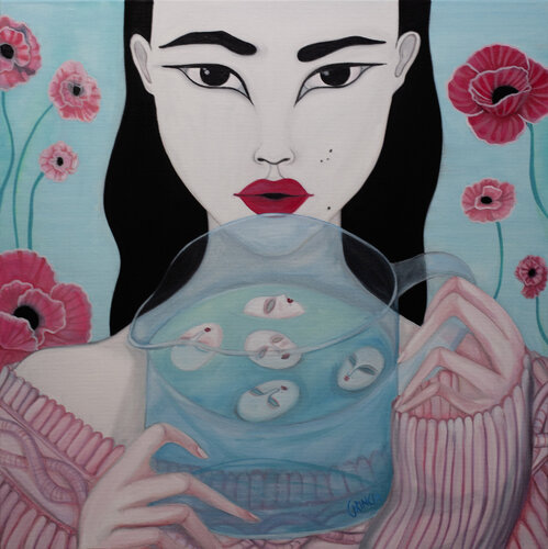 Floating Masks by Giulia Grincia, Painting for Sale on Singulart