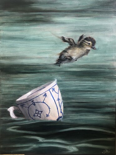 Leaving the Nest by Behnaz Larsen, 油畫 for Sale on Singulart