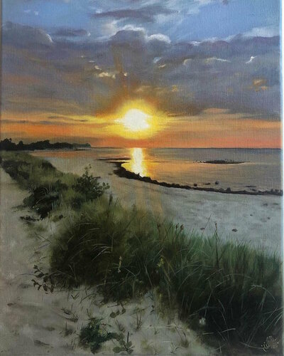 Hornbæk 1. A Study. by Behnaz Larsen, 油畫 for Sale on Singulart