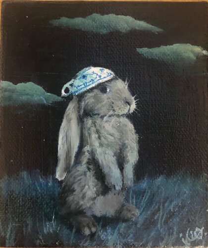The Flamboyant Hare. van Behnaz Larsen, Schilderij te koop op Singulart