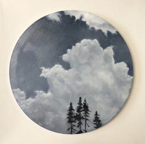 Cloud and Trees. Ref. # 13-23. by Behnaz Larsen, 油畫 for Sale on Singulart