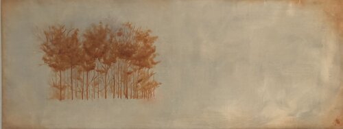 DaVinci's Red Forest by Behnaz Larsen, Painting for Sale on Singulart