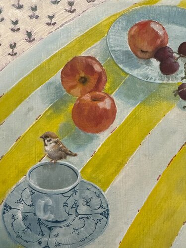Breakfast with JooJoo Ref #:42-24 van Behnaz Larsen, Schilderij te koop op Singulart