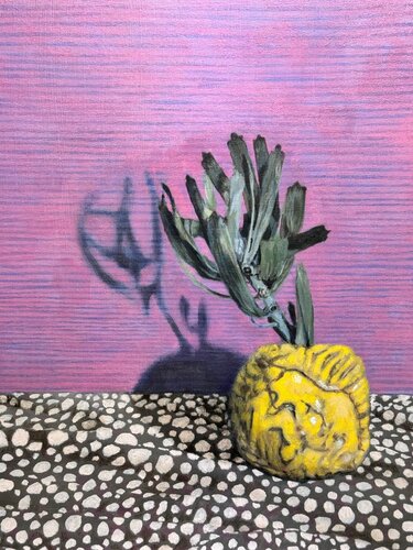 Little Yellow Vase by Behnaz Larsen, 油畫 for Sale on Singulart