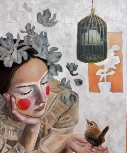 Caged Heaven by Behnaz Larsen, 油畫 for Sale on Singulart