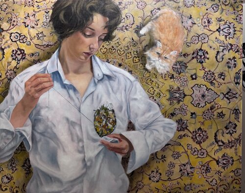 Shahnameh 1- Kuran slays Barman de Behnaz Larsen, Pintura a la venta en Singulart