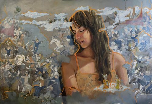 Shahnameh III by Behnaz Larsen, 油畫 for Sale on Singulart