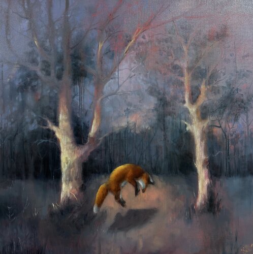 Study of a Playful Fox by Behnaz Larsen, Painting for Sale on Singulart